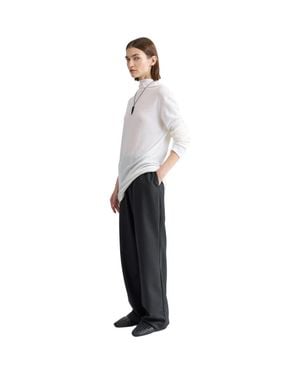 ALMINA CONCEPT Funnel Wool/Cash Turtleneck - White