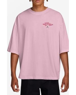 Nike Flight Oversize Cotton Graphic T-Shirt - Pink