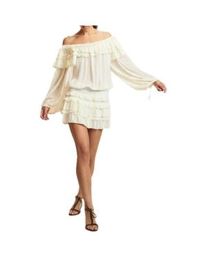 Cynthia Rowley Ruffle Pleated Micro Skirt - White