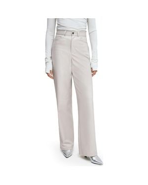 MARCELLA Faux Leather Wide-Leg Pants - White