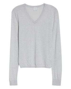 Eleventy Wool Blend V-Neck Sweater - Gray