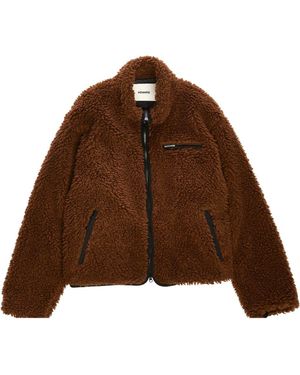 vowels Fleece Jacket - Brown