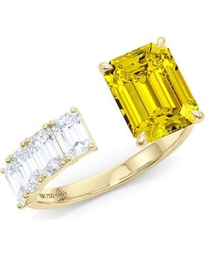 HauteCarat Floating Lab Grown Diamond Open Ring - Yellow