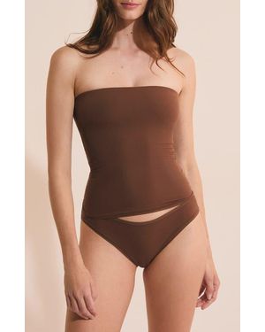 Etam Pure Soft Strapless Bustier Top - Brown