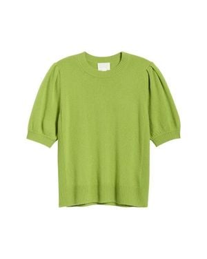 Caslon Puff Sleeve Wool & Cashmere Sweater - Green