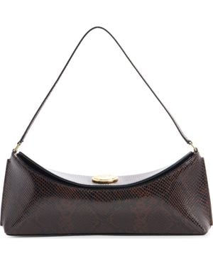 Jacquemus The Ovalo Snakeskin Embossed Leather Shoulder Bag - Brown