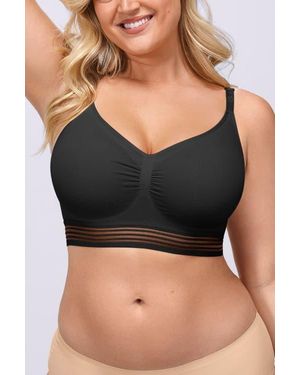 Shapellx Wireless Full Coverage Seamless Bra - Black