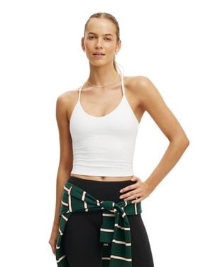Cotton On Active Ultra Soft V Neck Racer Back Tank - White