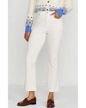 Lands' End High Rise Corduroy Kick Crop Pants - White