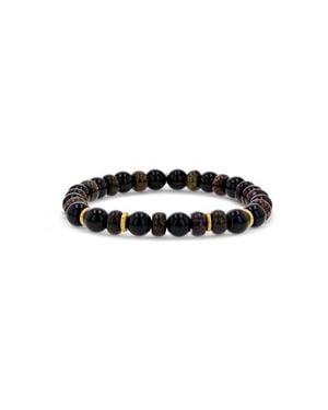 Mr Lowe by Sheryl Lowe Mr Lowe & Ruby Zoisite Mix Bracelet With Brass Spacers - Black