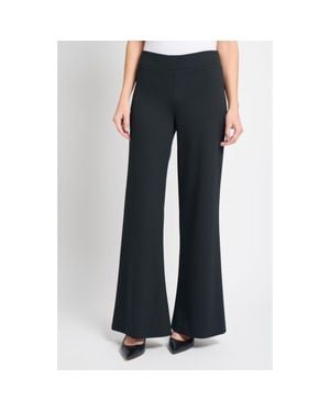 Ming Wang Stretch Deco Crepe Wide-Leg Pants - Blue