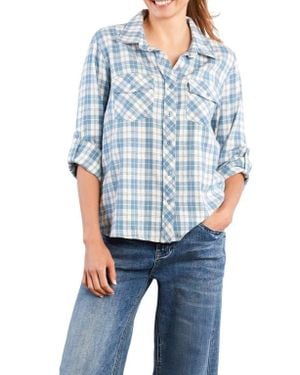 Billy T Over The Moon Oversize Cotton Flannel Button-Up Shirt - Blue