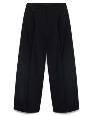 Mango Pleated Wide Leg Pants - Blue