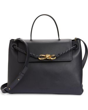 Bottega Veneta Ciao Ciao Knot Detail Leather Top Handle Bag - Black