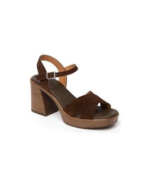 Menina Step Lena Heeled Sandal - Brown