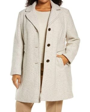 Gallery Notch Collar Tweed Coat - White