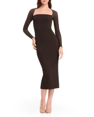 chinese dress ladies Nadia Long Sleeve Deep V Plunge Dress main image 0