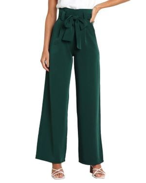 Petal & Pup Kieran Tie Waist Wide Leg Pants - Green