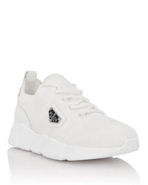 Philipp Plein Runner Sock Triangle Placca - White