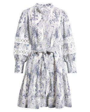 Lilly Pulitzer Drena Print Tie Waist Long Sleeve Shirtdress - White