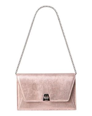 Akris Anouk Lizard Embossed Wallet On A Chain - Pink