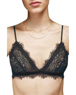 Anine Bing Eyelash Lace Bralette - Blue