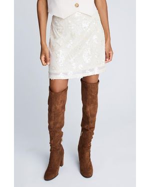 Kenneth Cole Sequin Miniskirt - White