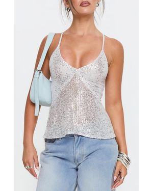 Princess Polly Opaline Sequin Camisole - Blue