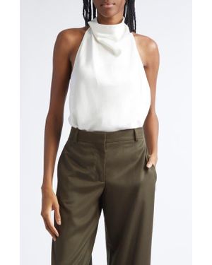 Stella McCartney Cowl Neck Satin Halter Top - Brown