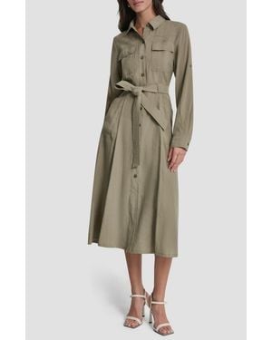 knee length dresses for ladies 2000's Cargo Long Sleeve Dress with Straps – The Archive Project main image 0
