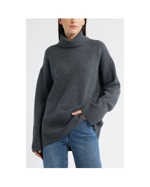 Nordstrom Wool & Cashmere Turtleneck Sweater - Gray