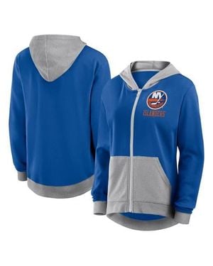 LOGO ATHLETIC New York Islanders Hit It French Terry Full-Zip Hoodie - Blue