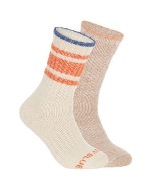 United By Blue Assorted 2-Pack Wool, Cotton & Linen Blend Crew Socks - White