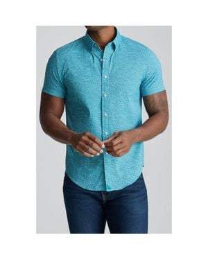 UNTUCKit Halloway Floral Short Sleeve Performance Button-Down Shirt - Blue