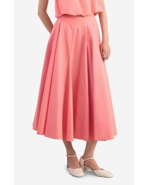 Mango Flared Midi Skirt - Pink