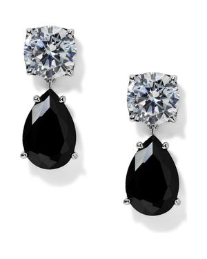 Nadri Maiden Cubic Zirconia Drop Earrings - Black
