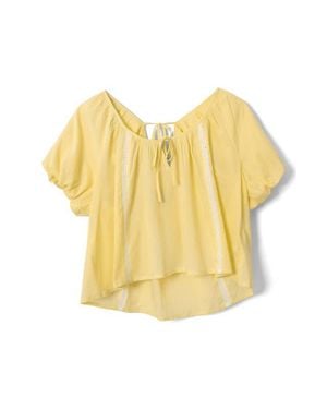 Damson Madder Maura Lace Trim Top - Yellow