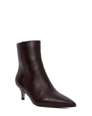 Dune Offer Pointed Toe Kitten Heel Bootie - Brown