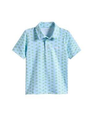 American Fit Kids' Alligator Print Polo - Blue