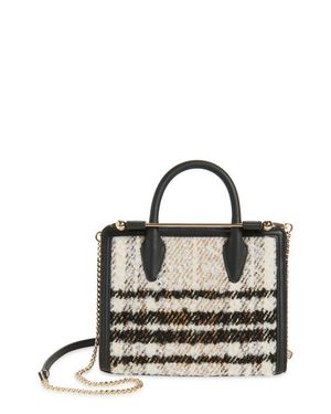 Strathberry Mini Bouclé & Leather Tote - Blue