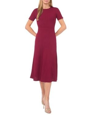 Ted Baker Pointelle Short Sleeve Midi Dress - Red