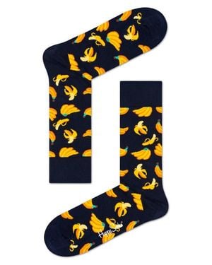 Happy Socks Banana Crew Socks - Blue