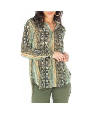Apny Long Sleeve Tunic Shirt - Green