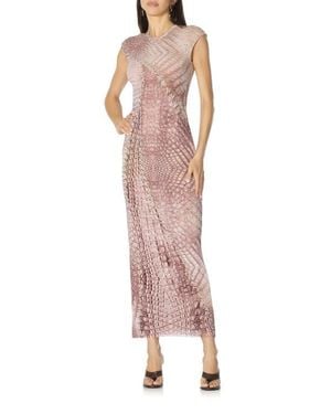 AFRM Mylo Print Mesh Maxi Dress - Pink