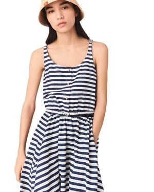 Maje Linen-Blend Top - Blue