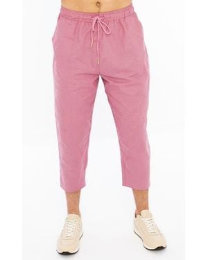 DAI MODA Yahyah Linen Drawstring Pant - Pink