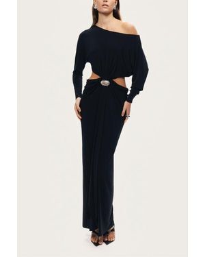 Nocturne One-Shoulder Cut-Out Maxi Dress - Blue