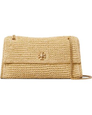 Tory Burch Kira Straw Shoulder Bag - Metallic