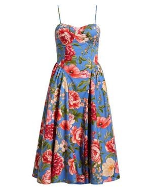 Emerald Sundae Print Sleeveless Fit & Flare Dress - White