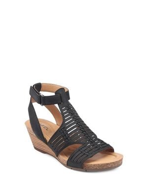 Earth Helodie Wedge Sandal - Black